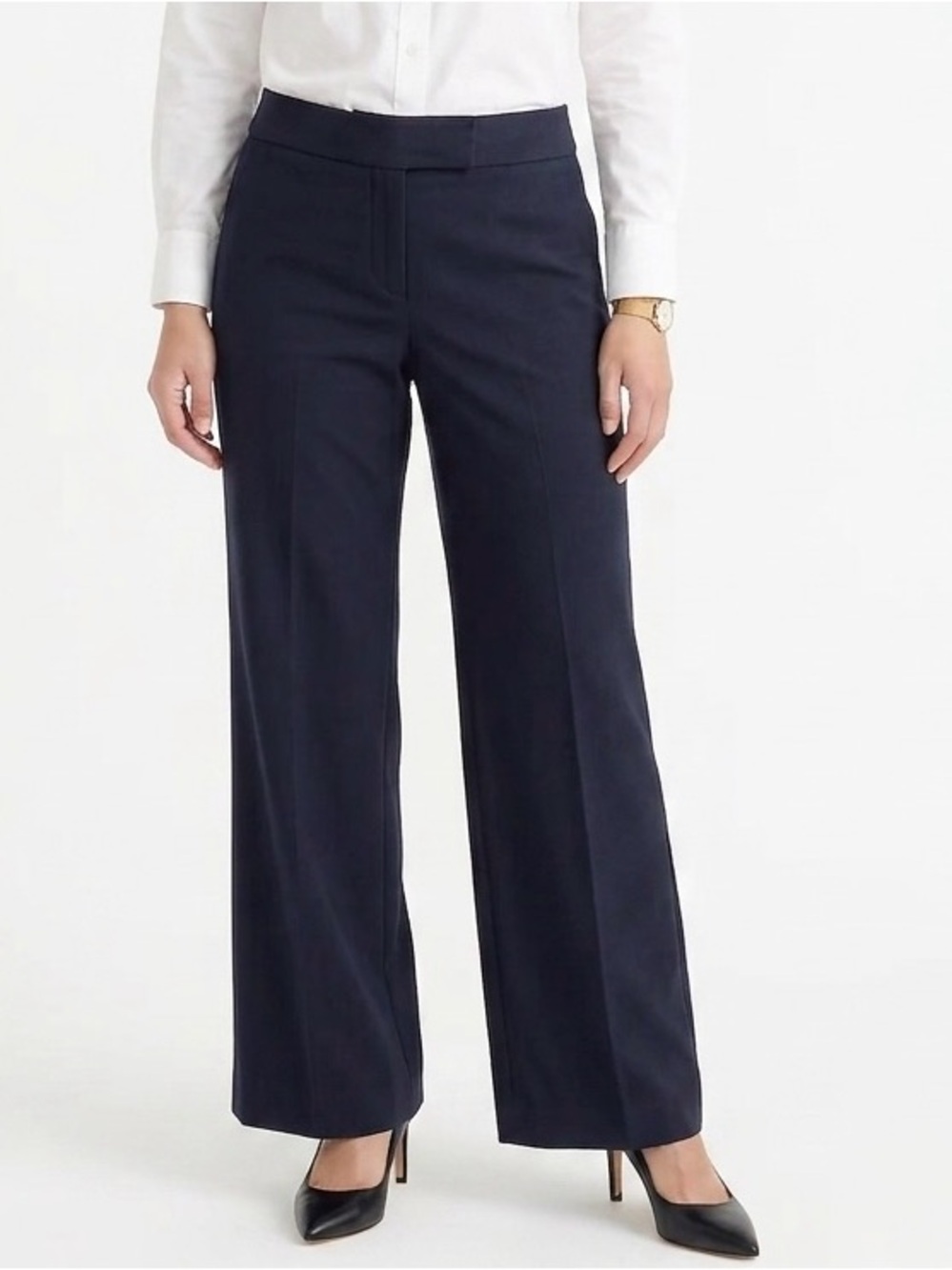 Talbots Petites Black Side Zip Dress Pants 8P Stretch Flat Front No Pockets